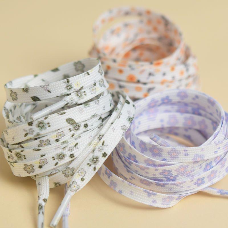 Small Floral Shoelaces Small Daisy Sneakers Laces Sunflower Men Women Models Accessories White Shoes Canvas Shoe Lace Rope Tide