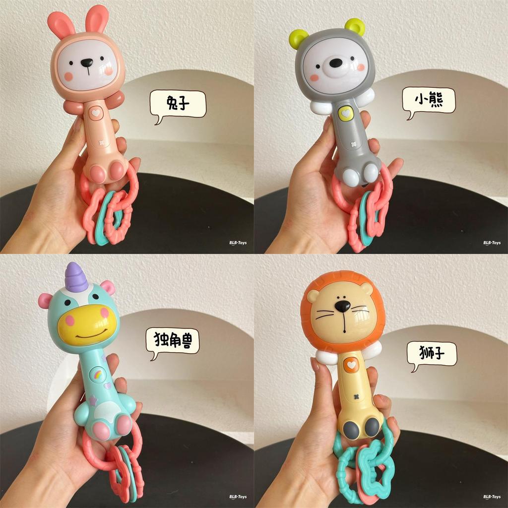 Unicorn Baby Sound Rattle Stick With Light For Auditory And Handeye Coordination Training