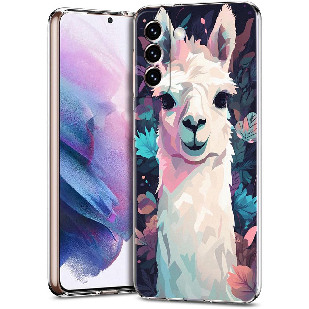 Phone Case For Samsung Galaxy S24 Ultra S23 FE S22 S20 S21 5G S10 S9 Plus S10E S8 Soft Silicone Clear Kawaii Alpaca lovely Cover