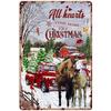Metal Tin Sign Watercolor Christmas Tree Retro Wall Decor 20x30cm