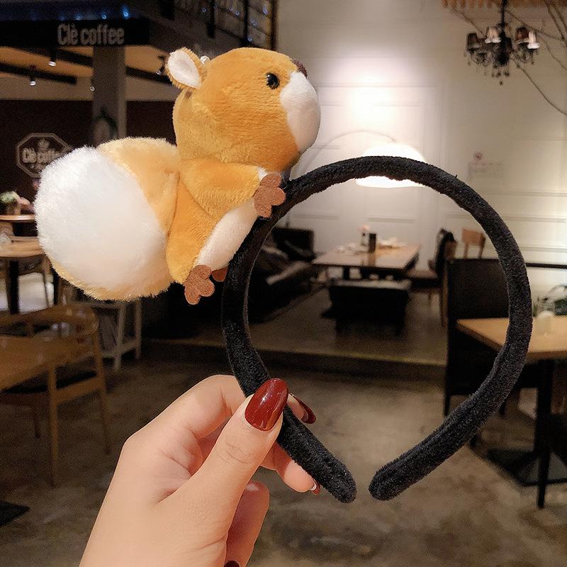 

Make up Plush Squirrel Headband Squirrel Hair Hoop For Kids Party Hair Accessory