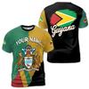 Modische Guyana Flagge Grafik T-Shirts Fußballtrikot Sommer Lässig 3D Druck Herren Sporttrikot Locker Schnelltrocknend Atmungsaktiv T-Shirts Oberteile