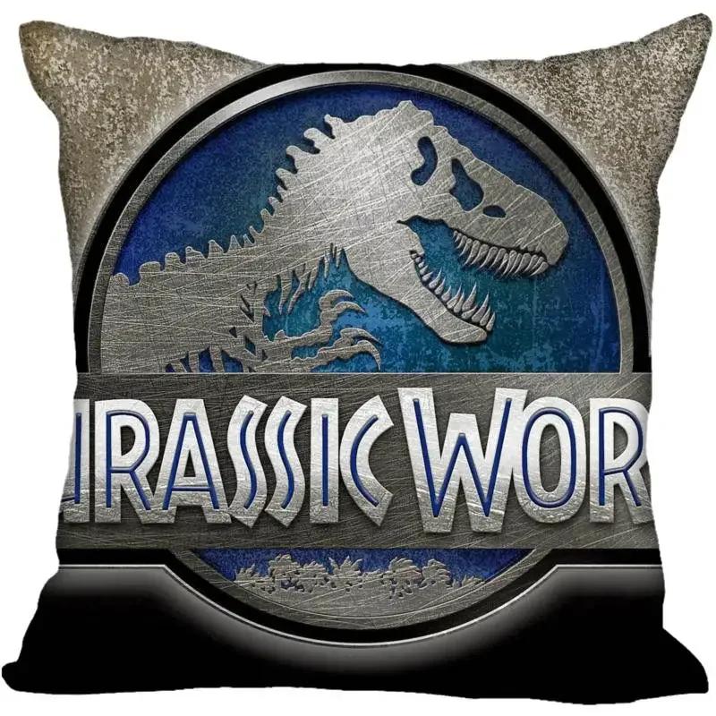 Custom Jurassic Park Logo Square Pillowcase Custom Zippered Pillow Cover Case 45x45cm(One Side)