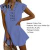 Lace Dress Women Hollow Out Summer Flower Pattern A-Line for Daily Wear Mini