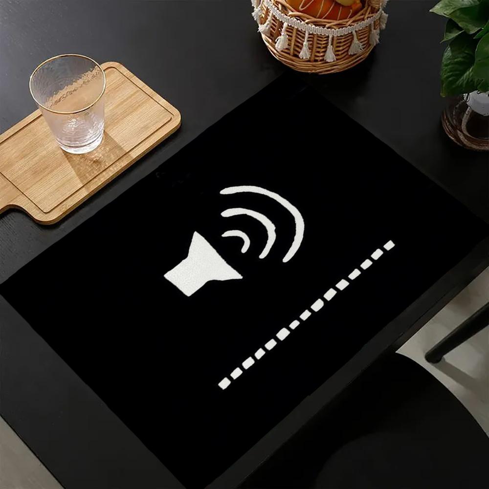 Set da 4 tovagliette geometriche bianche e nere personalizzate in cotone e lino per tavolo da pranzo, sottobicchiere, sottotazza per ciotola/tazza, decorazione per la casa 10.11WJY