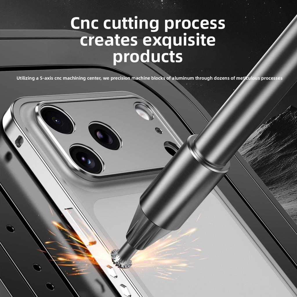 Best Selling Products Aluminum Metal Frame Phone Case for iPhone 17 Pro Max Mobile Accessories Lens Protective Orange Antishock