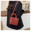 Trendy Diamond Quilted Faux Leather Shoulder Bag for Women Korean Style Fashionable Crossbody Square Purse