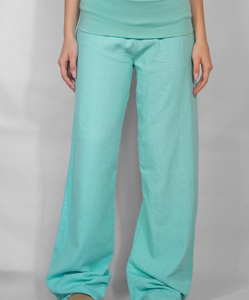 Seobdyudeu Elastic Waist Palazzo Pants (Aquamarine)