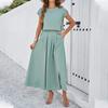 Spring and Summer Temperament Casual Solid Color Sleeveless Vest Top Skirt Suit