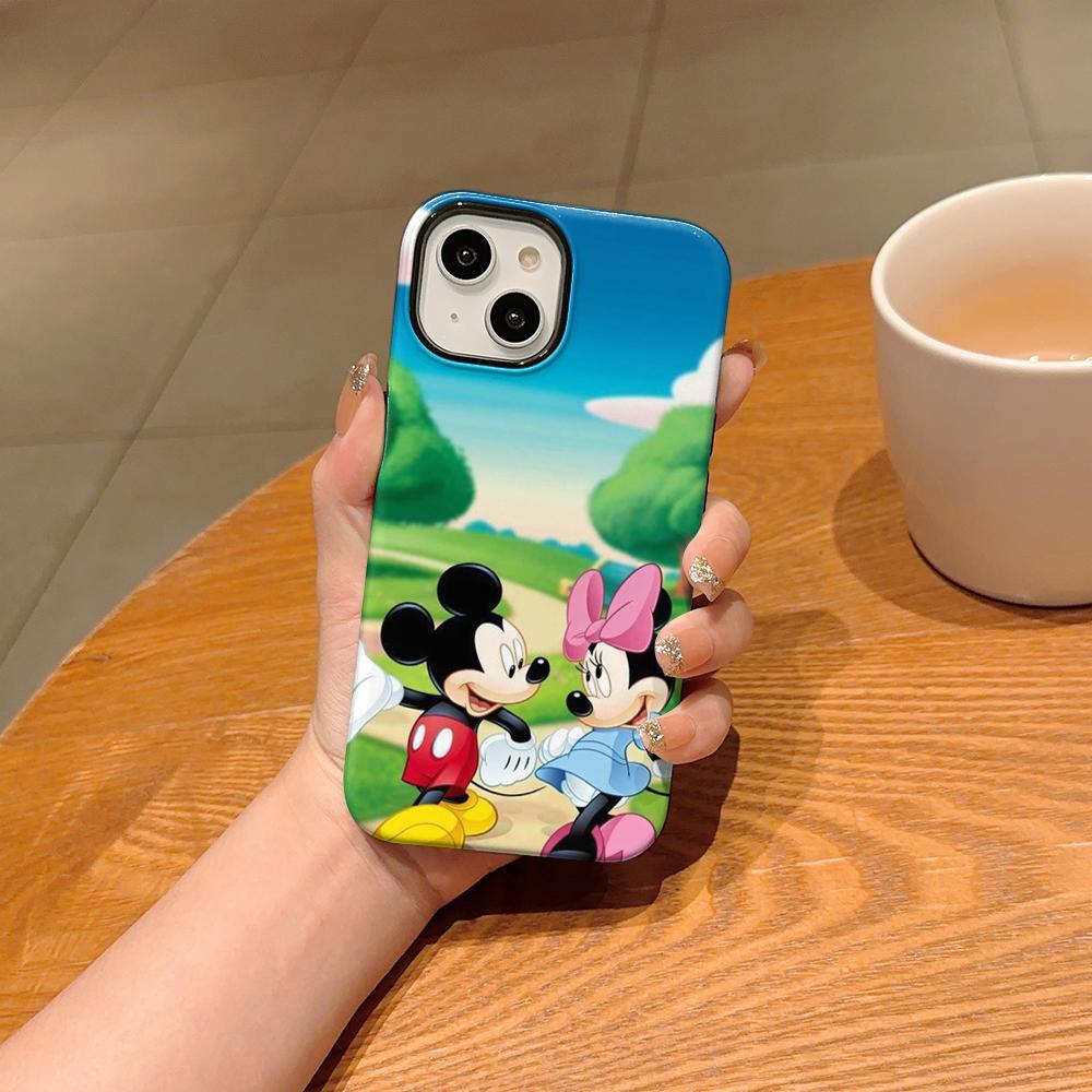 Disney phone case, double-layer protective cover, suitable for iPhone X/XS/SE/7/8/11/12/13/14/15/16/17 Pro Max Plus