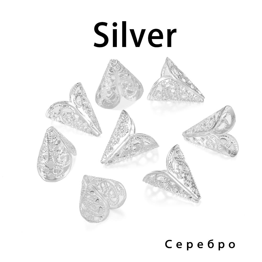 

50 шт. 16x16 мм бісерний ковпачок Старовинні амулети у формі квітки Кулон для виготовлення ювелірних виробів DIY Сережки Намисто Приладдя