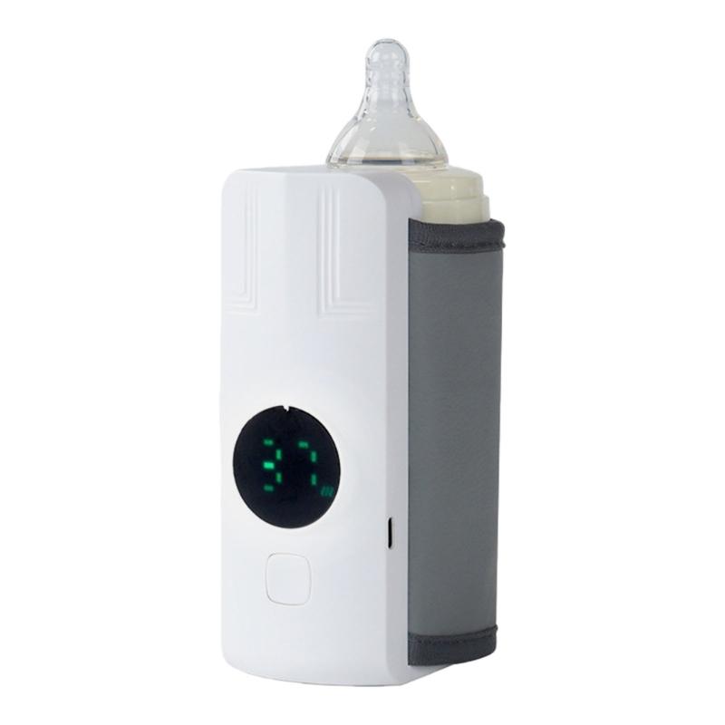 Baby Bottle Warmer Heater Travel Bottle Warmer Insulation Cover Temperature Adjustable with LCD Display USB Powered 1
