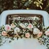 Just Married Car Vinyl Decal for Window Wedding Car Decal Wedding Vehicle Sticker Car Decal Heart Bird Sticker for Newly Weds 28x5.2 in