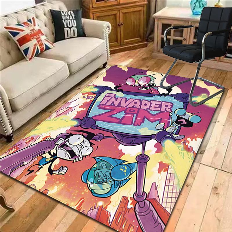 Invader Zim Rug Floor Mat for Living Room or Bedroom Soft and Comfortable Carpet a Gift for Birthday and Holiday.