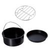 Fryer Accessories Stainless Steel Baking Cake Barrel Pizza Pan Grill Nonstick Coating Dishwasher