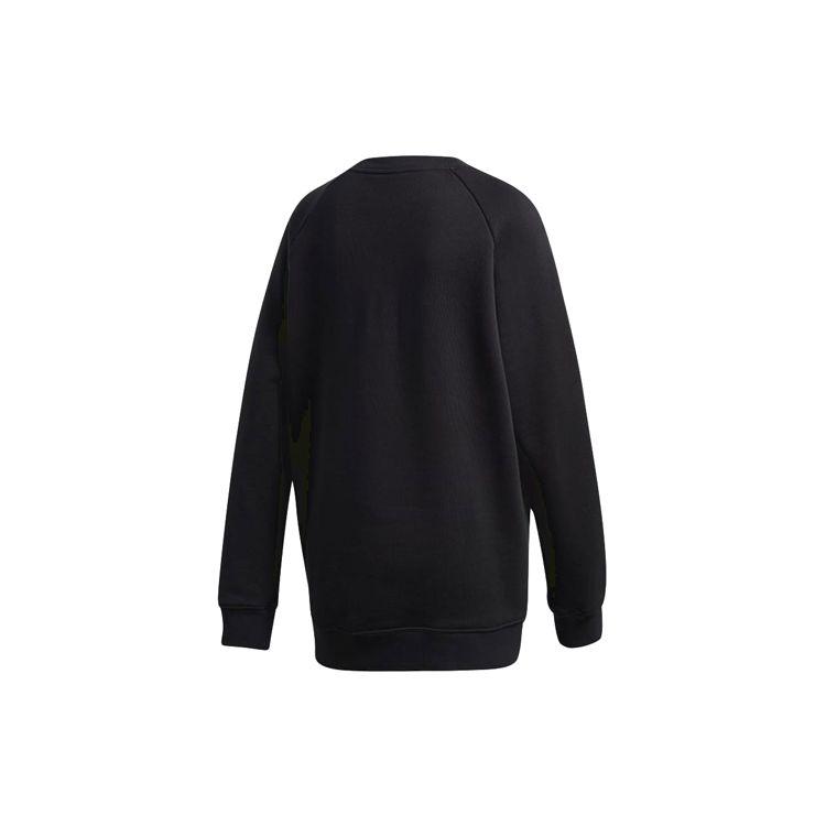 adidas Felpa girocollo con logo grande Originals in pile con lettere Felpa vintage americana da donna Nera DH3129