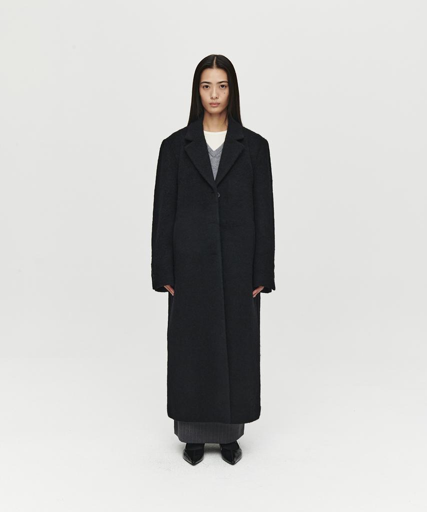 Heute Alpaca Long Single Coat (Black)