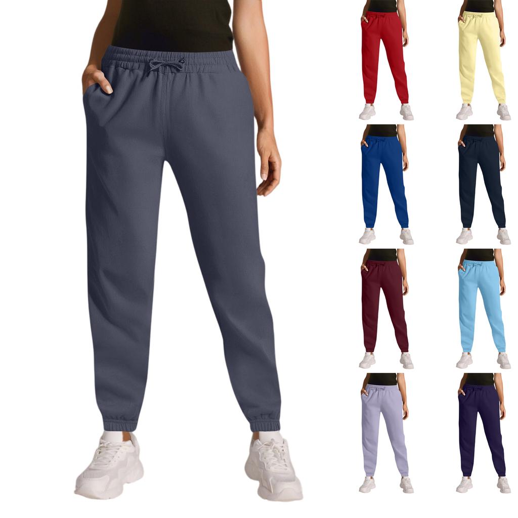 Cargo Sweatpants For Women Sport Solid Color Drawstring Pocket Casual Sweatpants Pants