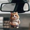 Cute 2D Flat Cat Keychain Acrylic Cartoon Car Mirror Backpacks Hanging Pendant Car Hanging Ornament Home Decor