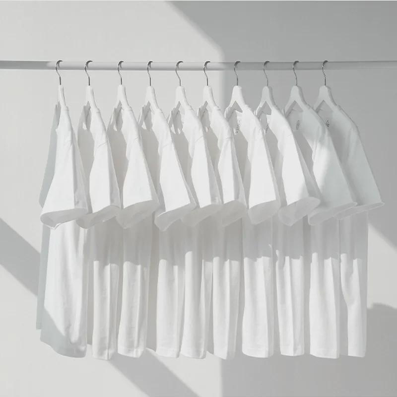 Unisex 220g Pure Cotton Pullover T-Shirt - Round Neck, Short-Sleeve, Versatile Loose Fit for Summer 2025.
