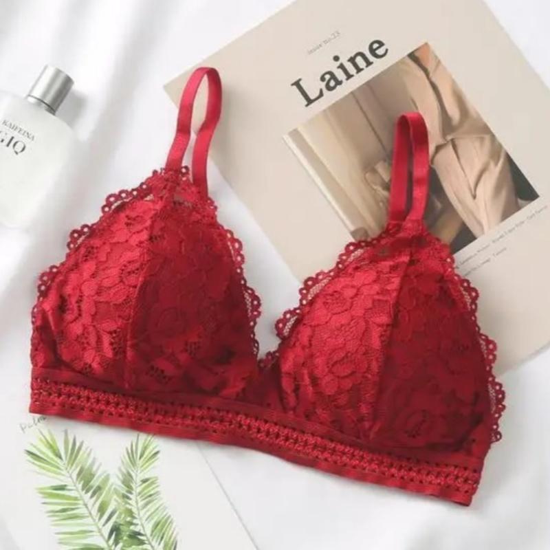 Women Lace Bra Wirefree Bralette Sexy Lingerie Female Brassiere Thin Wireless Underwear Deep V Push Up Bras For Women