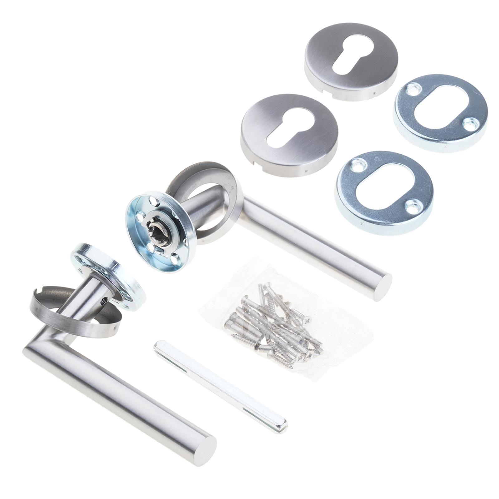 

Modern Door Lever Handle Set with Escutcheons Contemporary Door Handle set for Secure Key Locking on Interior Doors
