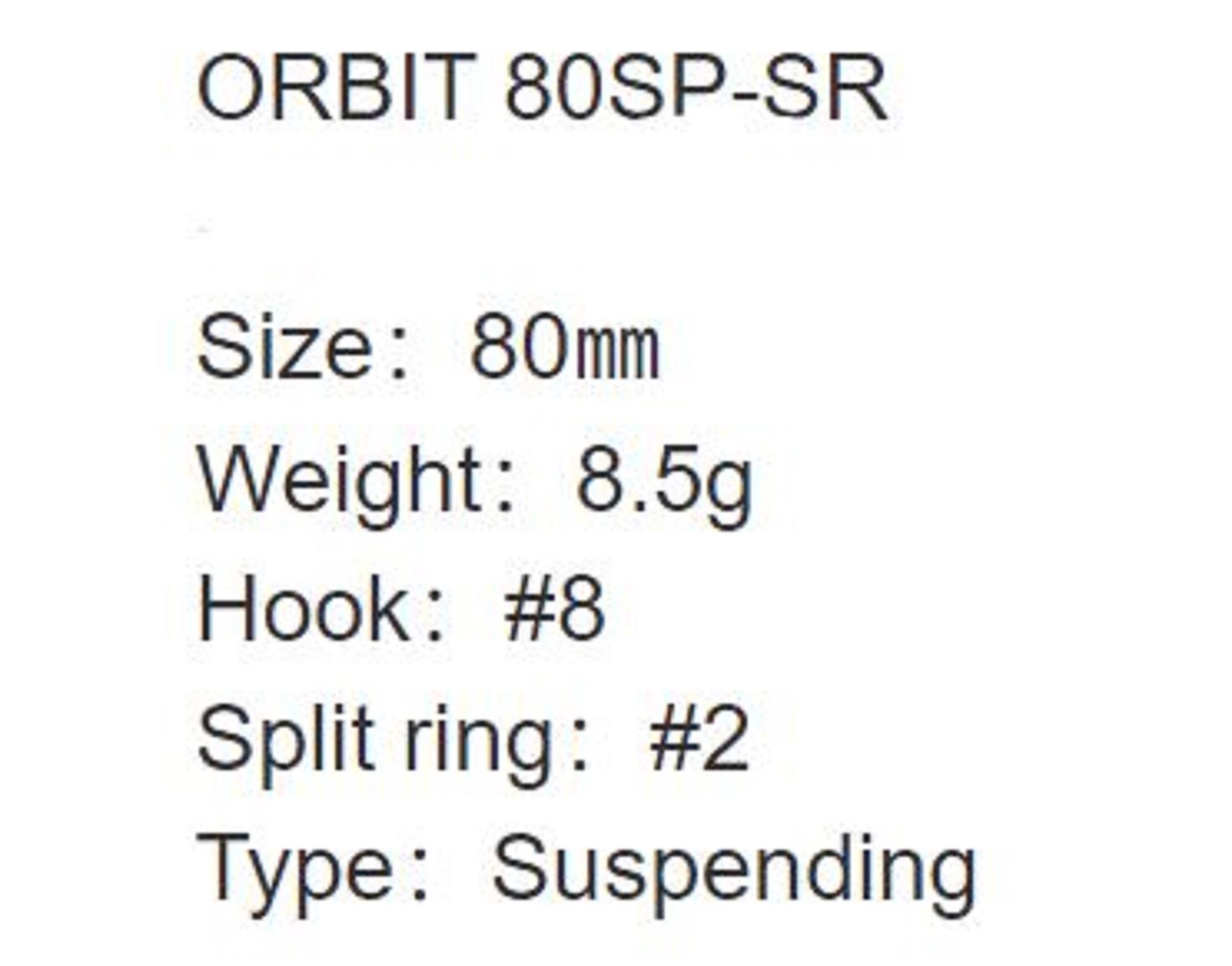 Leurre Zipbaits Orbit 80 SP SR – Suspend – 80mm – 8.5g – Coloris 977