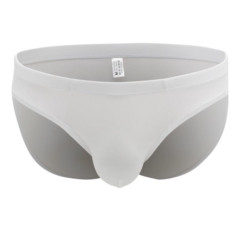 Men's Bamboo Fiber Antibacterial Triangle Briefs with European Waistband - Loose & Breathable.