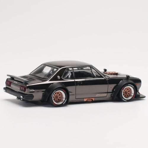 POP RACE 1/64 SKYLINE GT-R V8 DRIFT (HAKOSUKA) DARK CHROME Finished Product