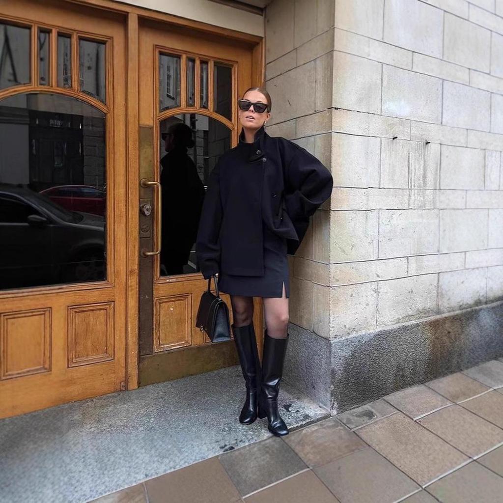Women's Hot Style Autumn & Winter Wool Double-Sided Coat, Short Stand-Up Collar, Single-Breasted, Elegant Design