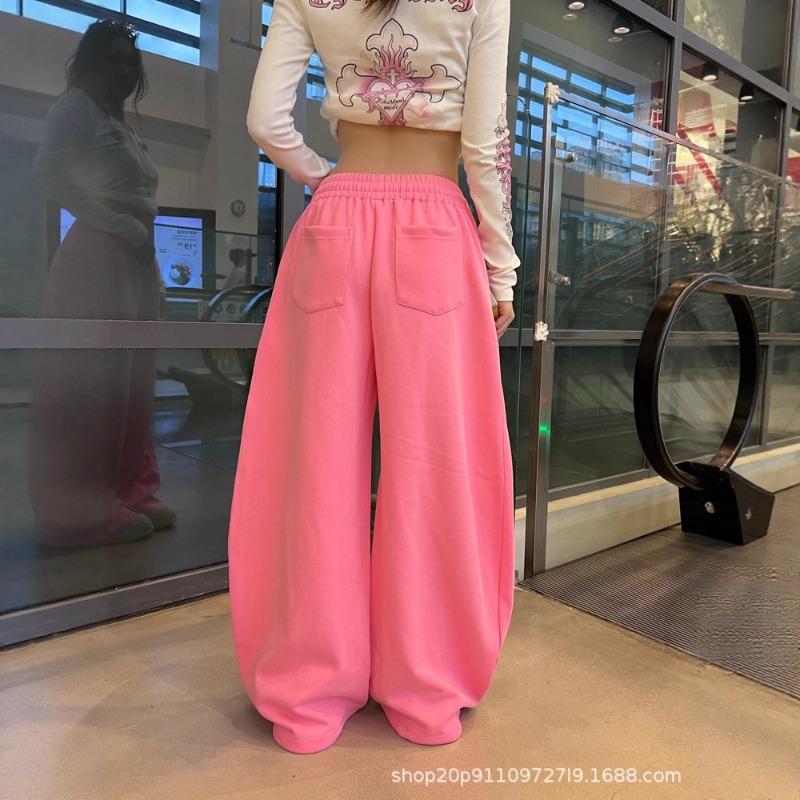 Lazy wind star printing autumn new elastic waist wide leg casual pants men's loose drape casual sweatpants