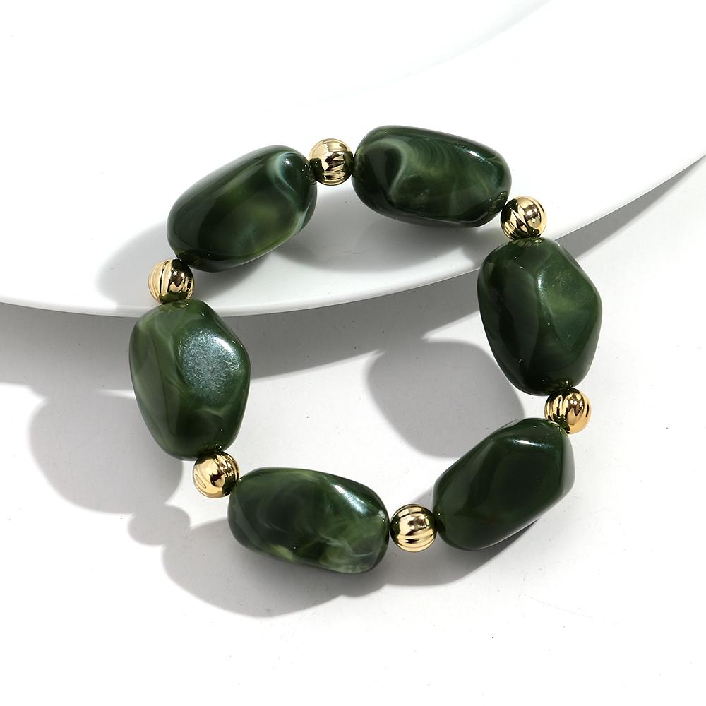 Boho Resin Irregular Beaded Bracelet for Women Men New Trendy Multicolor Acrylic Geometric Strechy Bracelets Jewelry Gifts