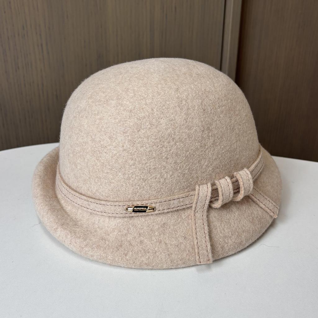New high-quality autumn and winter women's woolen hat British curled top hat Stylish and elegant beret