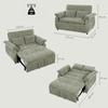 Convertible Sofa, 2-Seater, 3-in-1 Velvet Sofa Bed, 137 Cm, Adjustable Backrest, 2 Pillows, Green
