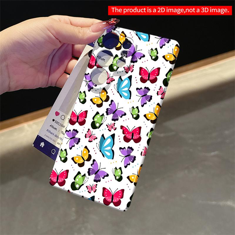 2DFlat Samsung phone case Colorful Butterfly Pattern Phone Case Applicable to Galaxy S22 S23 S24 S25ULTRA S26 A12 A13 A14 A15 A16 A34 A35 A54 A55