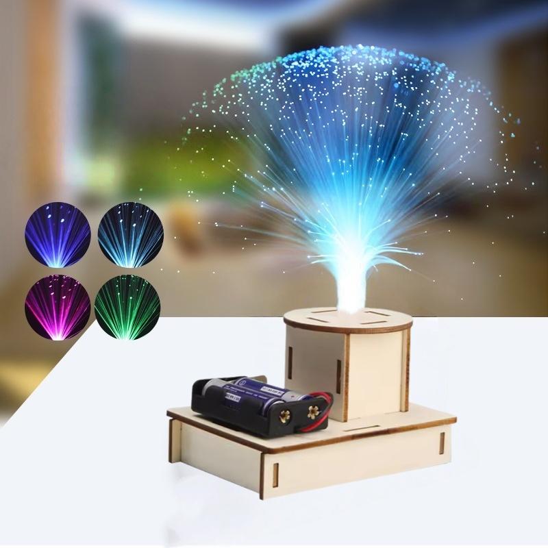 DIY Colorful Fiber Optic Lamp Kit STEAM Toys Creative Science Experiment Handmade Puzzle Toy Small Production Inventionfor Kids