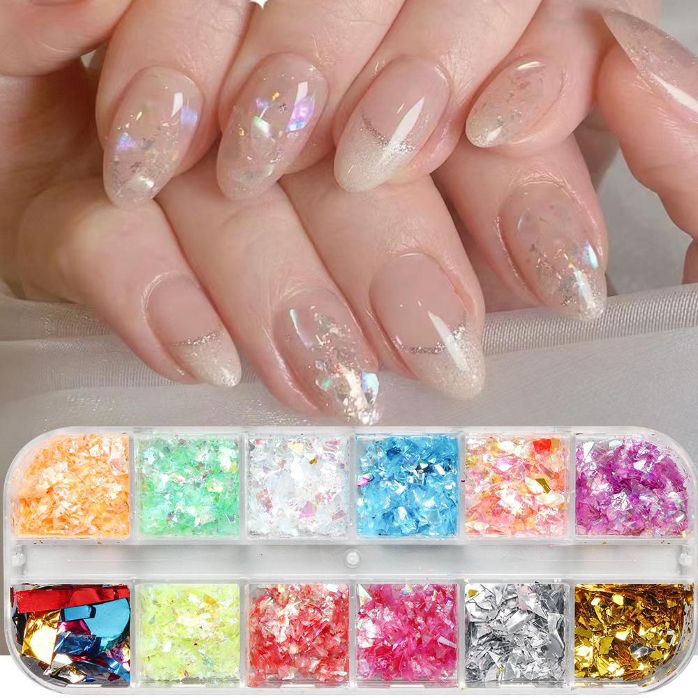 Nail Art Glitter Japanese Color Macaron Shell Paper Candy Chips Diy Nail Glitter