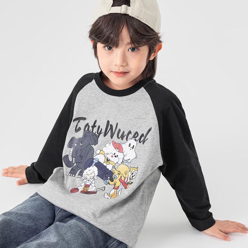 Duoduojia Boys  Cartoon Print Pure Cotton Long-Sleeve T-Shirt 110