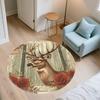 Vintage Rose Animals,Round Area Rug,Carpet Rug for Living Room Bedroom Sofa Playroom Decor,Non-slip Floor Mat