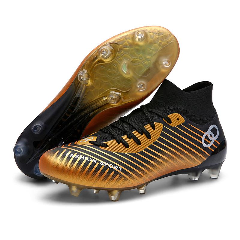 2025 Seamless Fly-woven Football Shoes, Men's and Women's High-top Middle School Students' Training Shoes, Competition Long Nail Broken Nail Shoes