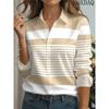Casual Fashion Stripe Pattern Printed Women's Shirts 2026 Long Sleeve Lapel Button Loose Daily Blouse