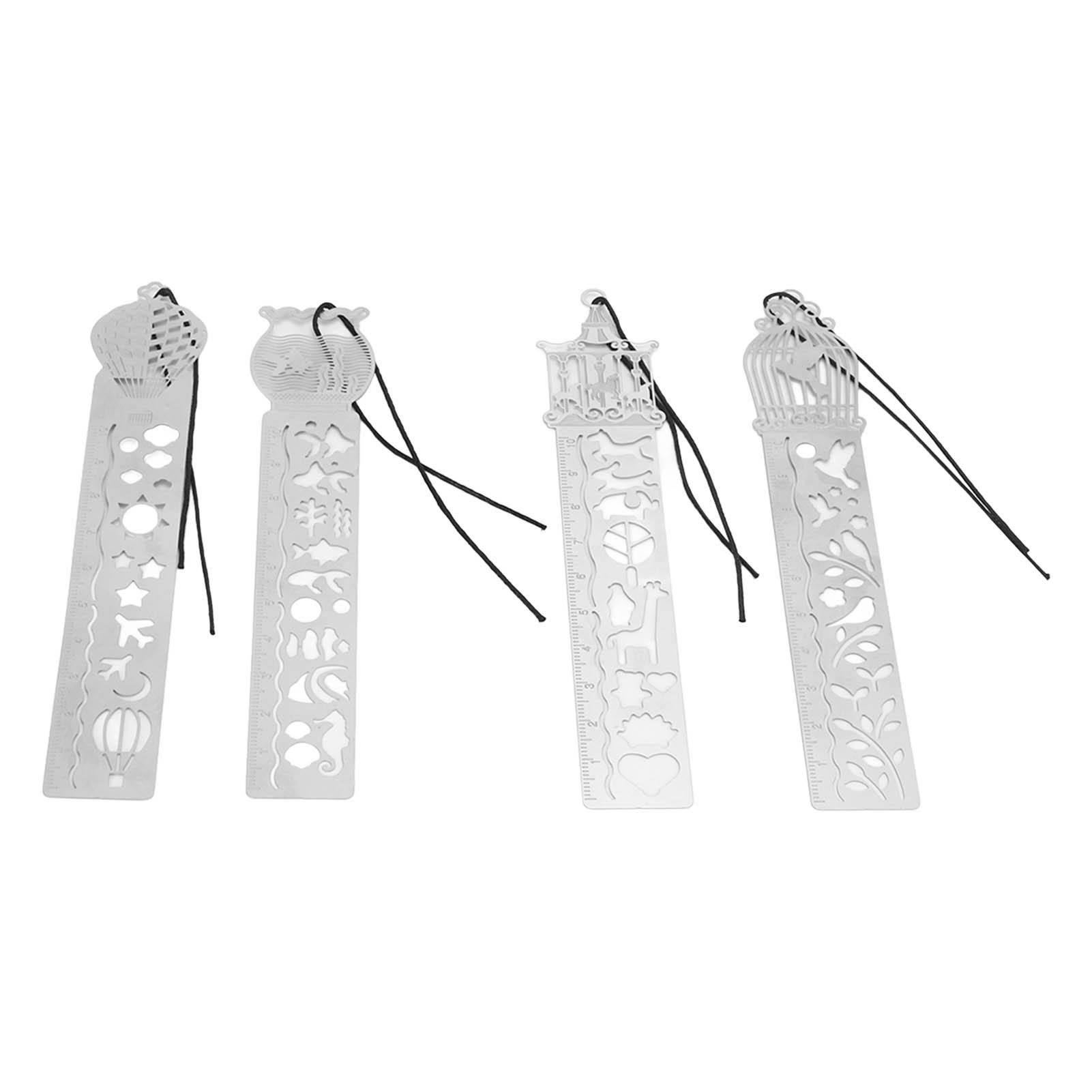 

Трафаретная линейка Портативная многофункциональная 4 шаблона для рисования в стиле мультфильма Справочник закладки