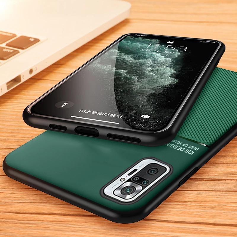 Luksusowy skórzany pokrowiec na Xiaomi Redmi Note 10 9T 9S 9 7 8 Pro 9AT 9C 8A 7A K20 Mi 11 9T 10T uwaga 10 Lite Pro Poco M3 X3 NFC matowy miękki pokrowiec z tpu