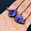 Charoite Handmade Gemstone Pendant, Copper Electroformed Pendant Antique Jewelry, For Engagement Gift
