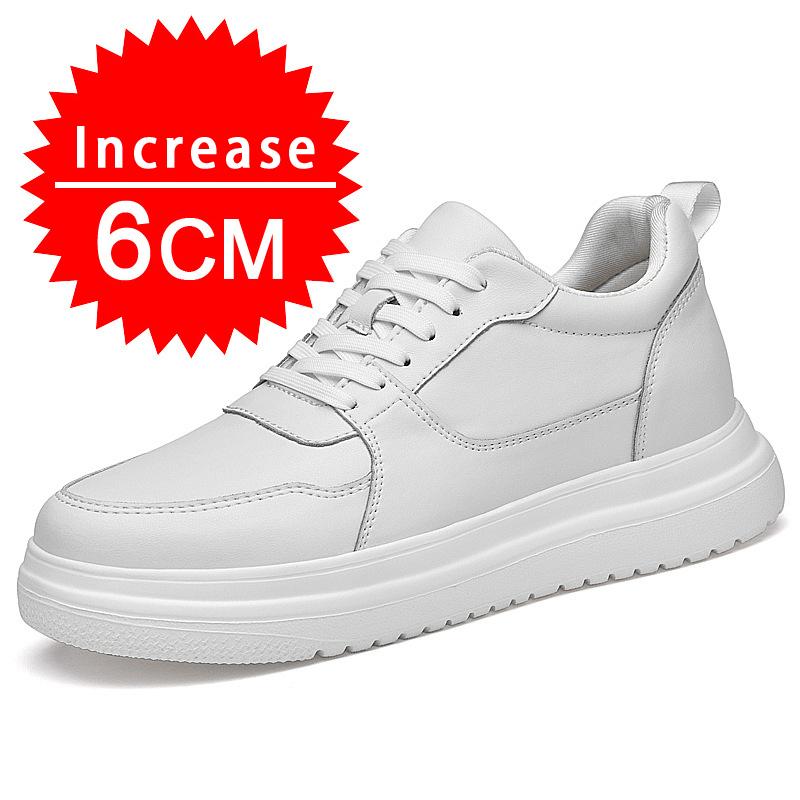Sneakers da Uomo Scarpe con Rialzo Aumentano l'Altezza Soletta 7-8CM Scarpe con Tacco Alto Vera Pelle Scarpe Sportive