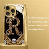 Creatieve Elegante Letter R Goud Metallic Verf Glas Telefoonhoesje Voor iPhone 17 16 15 14 13 12 11 Pro Max 14 Plus 17 Air 16E Cover