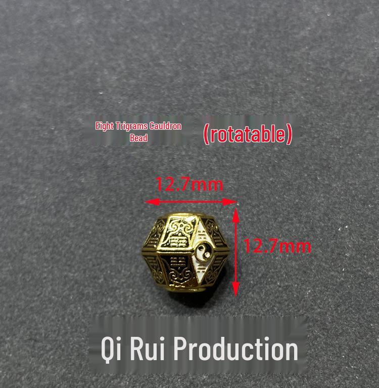 Mandala Ten Thousand Buddhas Rotatable Beads Bracelet with Handmade Braided Rope