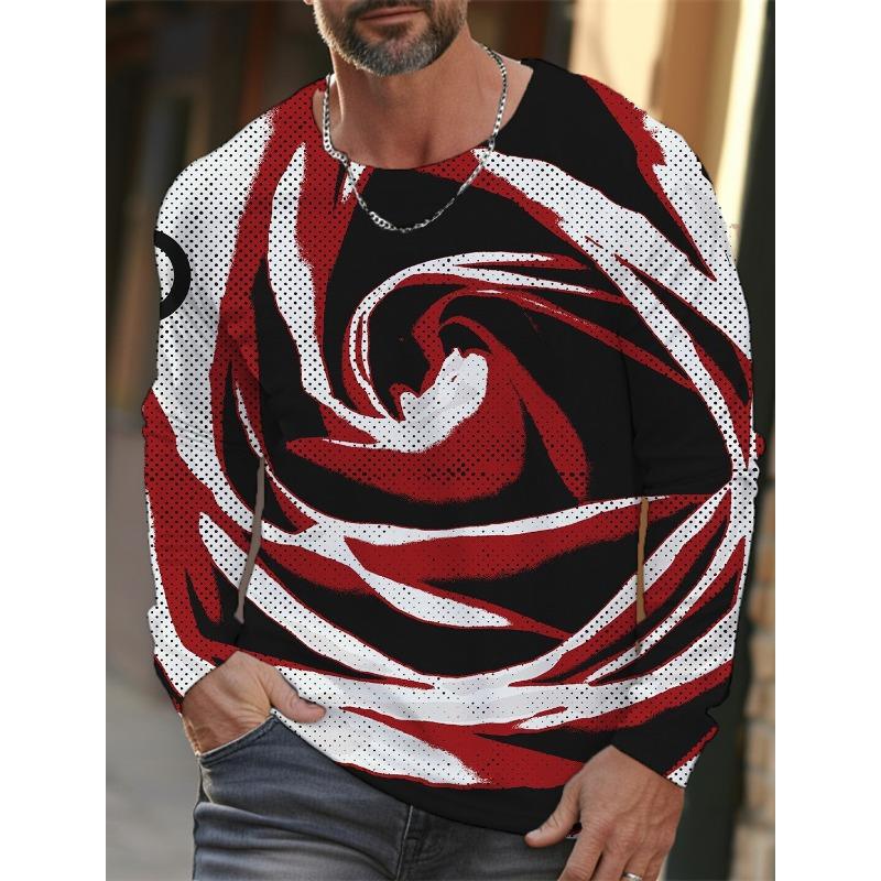 Einfaches Herren Sport Quick-Drying Langarm-T-Shirt 3D-Druck Hohe Auflösung Neues Sport Herren Herbst Lässige Rundhals-Oberteile