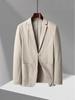 Men's Light Luxury Casual Blazer - Spring/Summer 2025, Thin Single-Breasted, Solid Color, Slightly Wrinkled Suit Jacket.