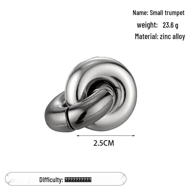Zinc Alloy Kongming Puzzle Lock: Disentanglement Ring Educational Toy